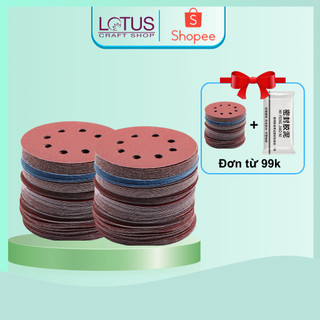 Giấy nhám tròn dán máy mài 125mm, đánh bóng các bề mặt, chà gỗ, giấy nhám chuyên dùng cho ngành ô tô