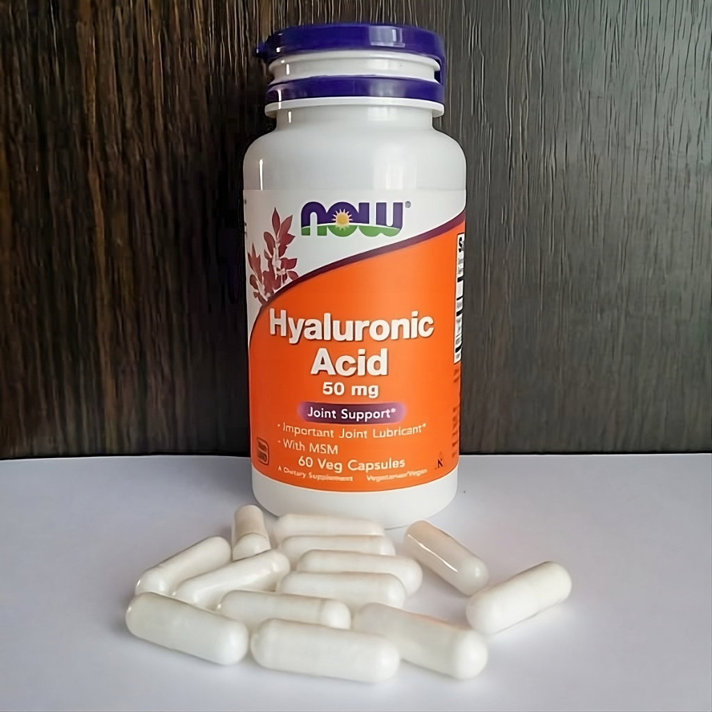 Viên uống cấp nước Hyaluronic Acid Now (60 viên) của Mỹ, giảm khô ráp, lão hóa, tăng độ đàn hồi da