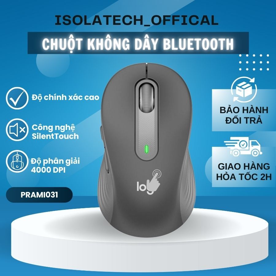 Chuột Không dây Bluetooth Silent PRAMI - Độ chính xác cao, giảm tiếng ồn, phù hợp làm việc văn phòng - PRAMI031