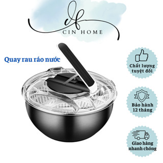 Máy vắt nước rau củ dạng xoay khô thoát nước , quay bán tự động, chất liệu inox 304 không gỉ tiết kiệm thời gian làm bếp