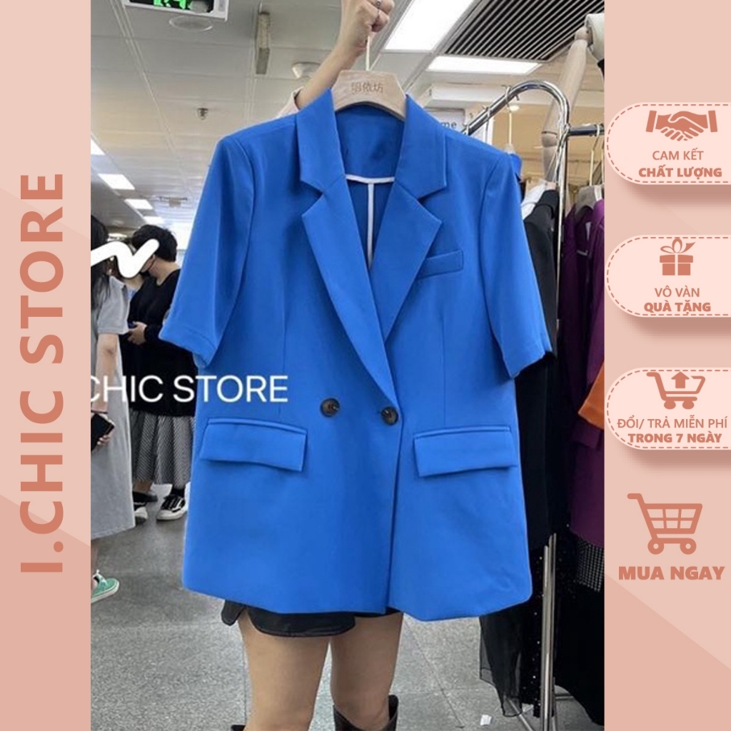 Áo Vest - Blazer VE004 Nữ Cộc Tay Kiểu Dáng Hàn Quốc Năng Động Cho Cô Nàng Công Sở ICHIC