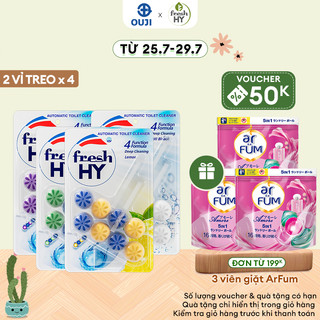 Combo 4 Viên Tẩy Bồn Cầu Fresh HY 350 Lần Xả, Làm Sạch Khuẩn & Ngăn Ngừa Mảng Bám, Khử Mùi Và Lưu Hương Thơm Mát (2 Vỉ T