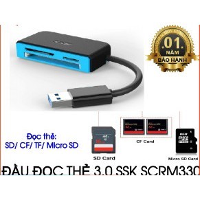 Đầu đọc thẻ đa năng 3.0 ssk scrm330 - đọc thẻ tf/sd/cf