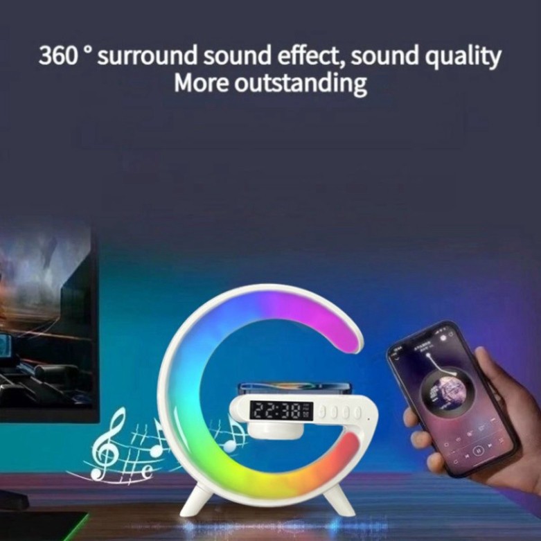 Loa Bluetooth Mini G63 Led GRB, Loa chữ G tích hợp đồng hồ (Không sạc được điện thoại)