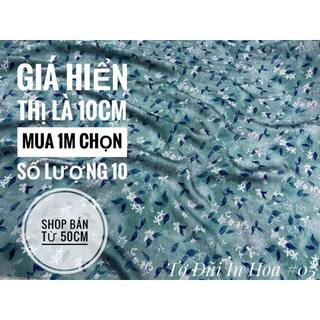 Tơ Đũi In Hoa - giá hiển thị là giá 10cm, mua 1m chọn 10.