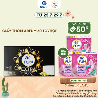 Giấy Thơm Arfum Dùng Cho Máy Sấy Làm Mềm Vải Và Chống Tĩnh Điện , Khử Mùi Tủ Giày, Tủ Quần Áo (60 Tờ/ Hộp)