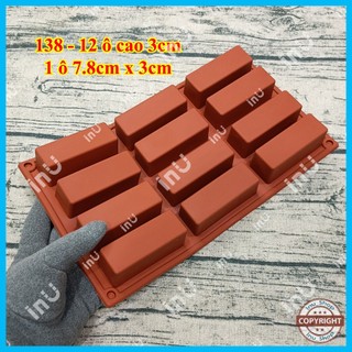 HCM - Khuôn silicon làm rau câu, bánh, socola hình chữ nhật