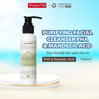 Sữa rửa mặt làm sạch sâu SheaGhana Purifying Facial Cleanser PHA & Mandelic Acid 150g
