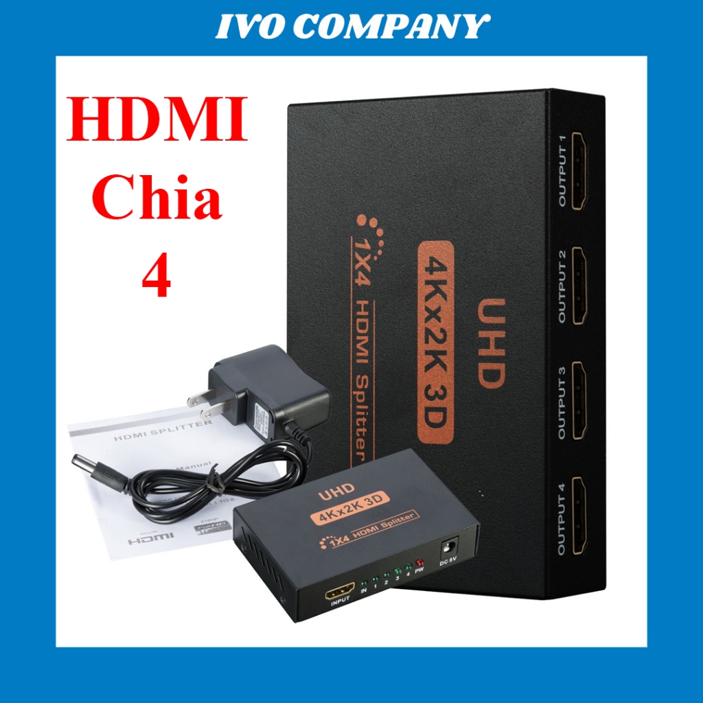 Bộ Chia HDMI 1x4 Không Suy Hao Có Cấp Nguồn