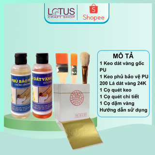 Combo nguyên vật liệu dát vàng cho dát vàng tượng, phào chỉ, đồ nội thất