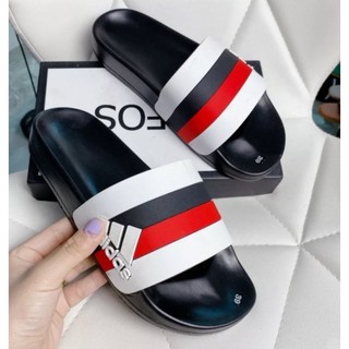 Dép nam ADIDAS 3 màu đen trắng đỏ logo viền quai-dép nam quai ngang adidas siêu phẩm 2024