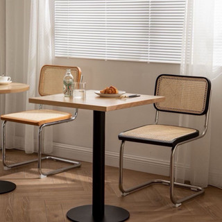 Ghế mây khung gỗ phong cách Bắc âu, ghế cafe, ghế bàn ăn nhập khẩu