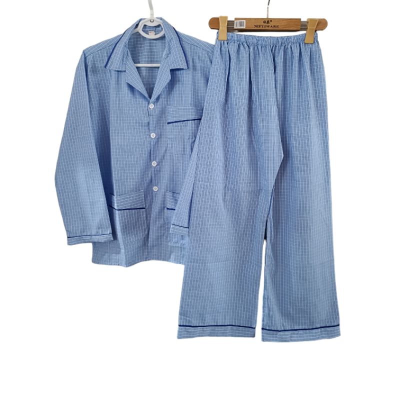 Bộ pijama nam, đồ ngủ thu đông nam trung tuổi, bộ sọc ông già