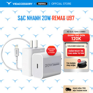 Combo bộ sạc nhanh 20w + Củ sạc 20w Remax U97 + Cáp sạc 20w Remax C026