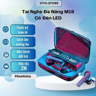 Tai Nghe Bluetooth M19 Phiên Bản Pro Nâng Cấp Pin Trâu, Nút Cảm Ứng, Màn Hình Led Gaming - PRAMI006