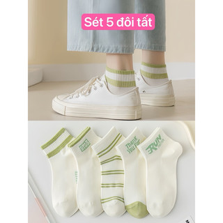 Combo 5 đôi Tất hàn quốc Chất Liệu Vải Cotton thông thoáng dành cho nam và nữ