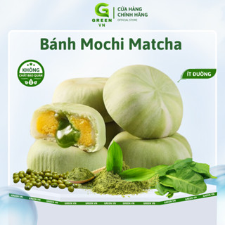 Bánh Mochi Matcha Đậu Xanh Organic Không Đường Green Vn Mềm Dẻo Thơm Ngon, Bánh Mochi Đậu Xanh Ít Calo Ăn Kiêng Healthy