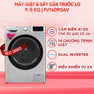 FV1409G4V - Máy Giặt Sấy Lồng Ngang LG AI DD™ Inverter 9Kg Màu Xám FV1409G4V