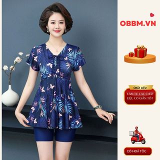 Bộ đồ bơi trung niên, người già, bộ bơi rời kèm quần và mút lót, ms476 bộ bơi rời