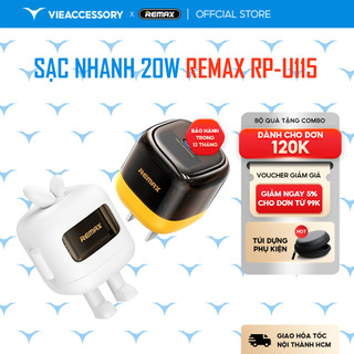 Củ Sạc Nhanh 20W REMAX RP-U115 Một Cổng Type C Kèm Ốp Bọc Củ Sạc Siêu Cute