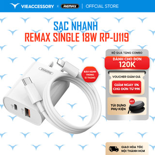 Củ sạc nhanh REMAX Single 18W RP-U119 - Sạc nhanh dành cho điện thoại IP và Android