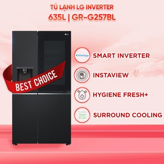 Gr-g257bl - tủ lạnh lg inverter 635 lít side by side instaview gr-g257bl - bảo hành chính hãng