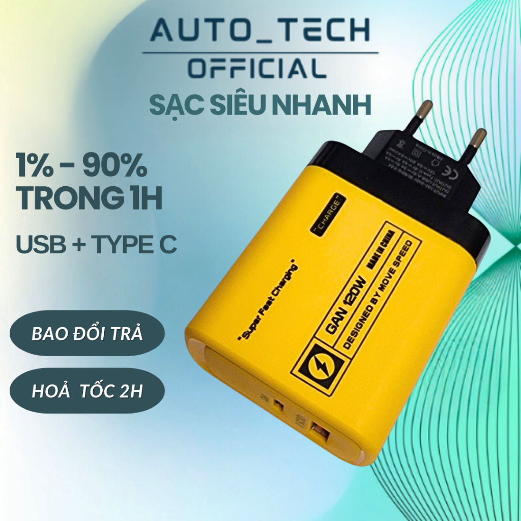 Củ Sạc Siêu Nhanh/ Nhanh 120W -65W PD USB TypeC Bộ chuyển đổi nguồn 5.0 cho iPhone 14 13 12 Samsung Xiaomi Huawei