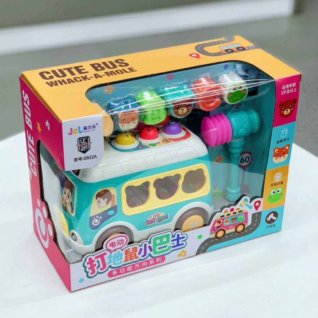 Đồ chơi đập chuột xe buýt đa năng cho bé phát triển