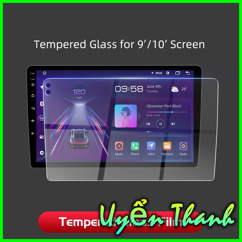 Cường lực dẻo nano màn hình ô tô 9 10 inch Ford everest accent creta santafe huyndai venue ranger toyota raise kia sonet