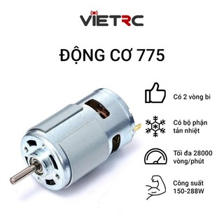 Motor chổi than 775/895 2 bạc đạn lắp ráp tàu, xe điều khiển từ xa