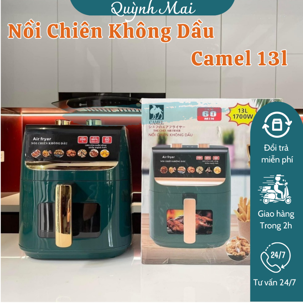 Nồi chiên không dầu CAMEL 13L, công suất 1500W - bảo hành 6 tháng