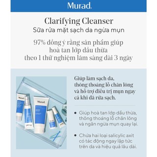[Fullsize 200ML] Sữa rửa mặt cho da dầu mụn Murad Clarifying Cleanser Acne