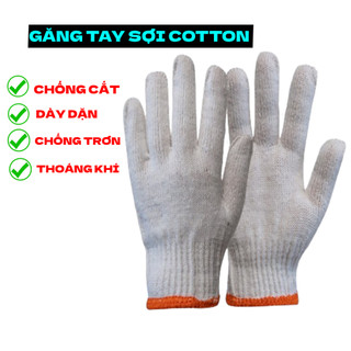 Găng Tay Bảo Hộ Lao Động Sợi Len Cổ Xanh Đỏ