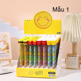 Bút chì khúc đầu thú, bút chì khúc khúc đầu gắn charm, bút chì khúc hình cute