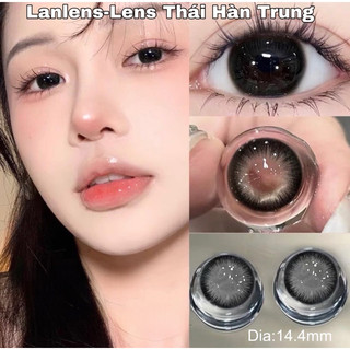 Kính áp tròng Lens Đen giãn to,độ giãn to vừa phải mắt baby tự nhiên-Lan lens