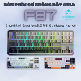 Bàn phím cơ không dây Aula F87 - Hỗ trợ hotswap mạch xuôi - LED RGB có app tùy chỉnh- 3 mode kết nối