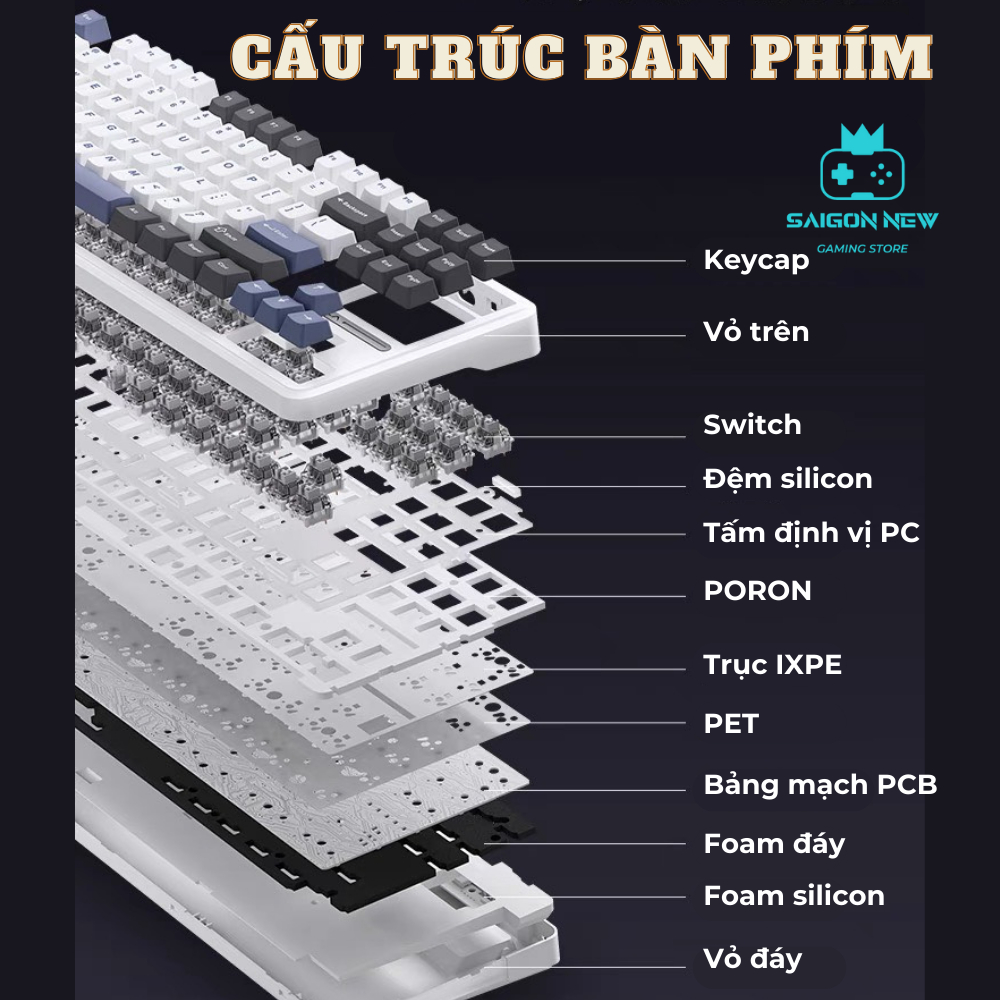 Bàn phím cơ không dây Aula F87 - Hỗ trợ hotswap mạch xuôi - LED RGB có app tùy chỉnh- 3 mode kết nối | BigBuy360 - bigbuy360.vn