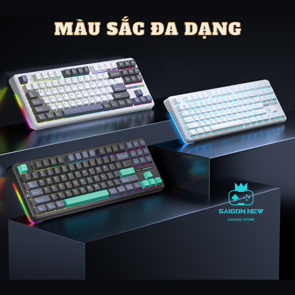 Bàn phím cơ không dây Aula F87 - Hỗ trợ hotswap mạch xuôi - LED RGB có app tùy chỉnh- 3 mode kết nối | BigBuy360 - bigbuy360.vn