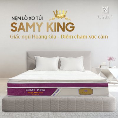 Nệm Lò Xo Túi Độc Lập SAMY BEDDING King Cao Cấp 5 Sao Sang Trọng Kháng Khuẩn Với Công Nghệ Bạc Nano