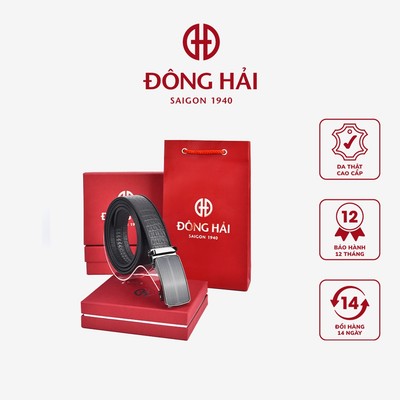 Thắt Lưng Dây Nịt Nam Đông Hải Dập Vân Sang Trọng Khóa Tăng Đơ Da Cao Cấp Bản 35mm - NITTDPU580