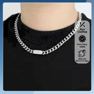 Vòng cổ nam nữ unisex dây chuyền bạc Kuu Clothes màu bạc Titan đẹp phụ kiện retro cá tính - Vòng Cổ Tổng Hợp