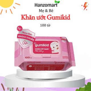 Gói 100 tờ khăn ướt Gumi cho bé khăn ướt khăn lau em bé - hanzomart