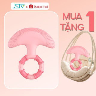 Gặm nướu rovco rk-n7020 silicone 2 màu xanh hồng cho bé