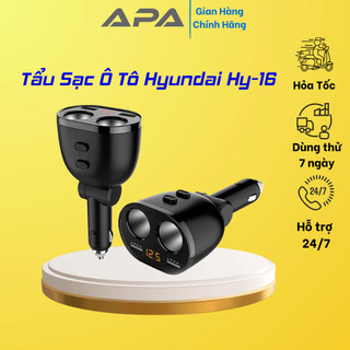 Bộ chia tẩu sạc ⚡FREESHIP⚡ Hyundai 2 cổng tẩu 2 usb cho ô tô, cổ quay 90 độ dễ dàng điều chỉnh góc