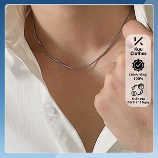 Dây chuyền vòng cổ Basic Trơn Cho Nam Nữ Kuu Clothes Màu Bạc Unisex Đơn Giản Ngầu Đẹp Chất Liệu Titan Không Gỉ