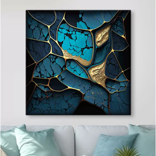 Tranh Trừu Tượng Khổ Vuông In Vải Canvas Có Khung Và Móc Treo - Halo Canvas - Kích Thước Từ 60x60