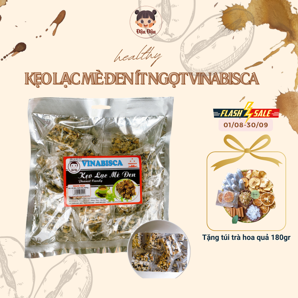 Kẹo lạc mè đen đặc biệt giòn thơm béo bùi gia truyền quà biếu tặng người thân đồ ăn vặt