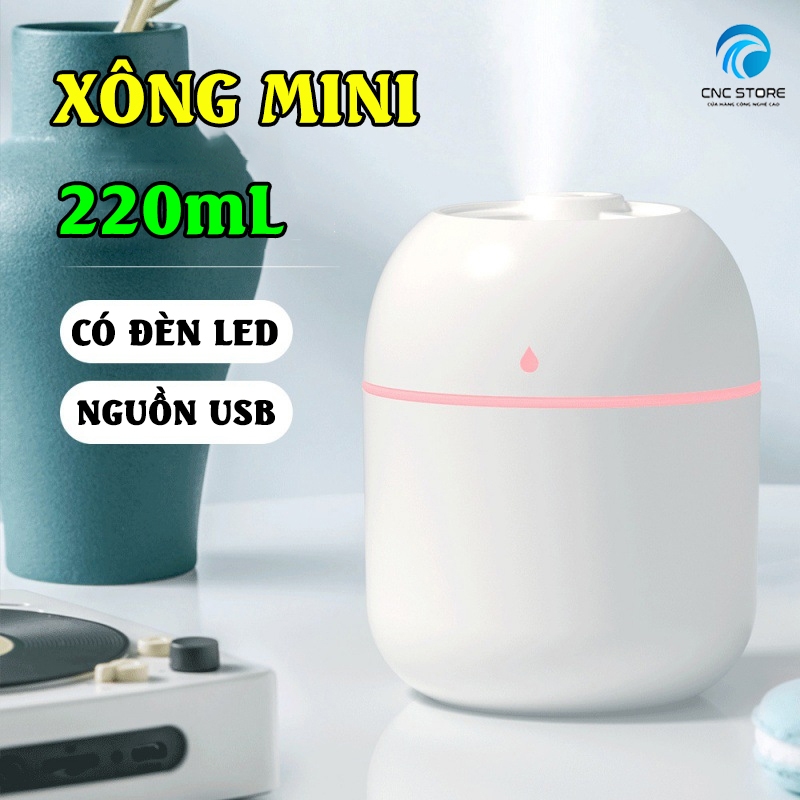 Máy Tạo Ẩm Mini, Phun Sương Cấp Ẩm Phòng, Bàn Làm Việc, Có Led Nhiều Màu, Kiểu Dáng Sang Trọng