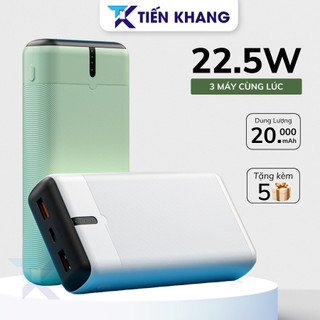 Sạc dự phòng 20000mAh nhanh 22.5W mẫu Z5 thiết kế sang trọng, Sat Cục sạc dự phòng nhanh chóng cùng lúc 3 thiết bị