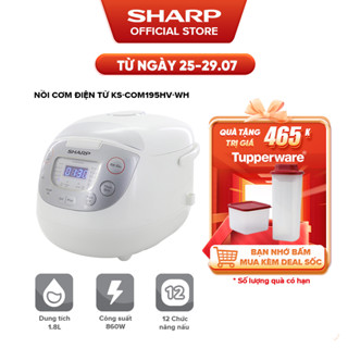 Nồi cơm điện tử Sharp KS-COM195HV-WH 1.8L [12 Chức năng nấu] - Hàng Chính Hãng Uy Tín Bảo Hành 12 thán